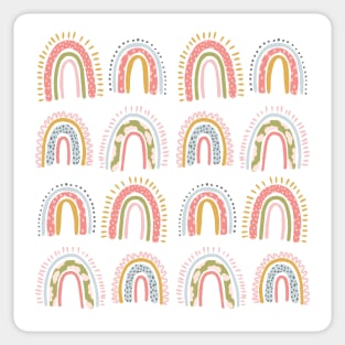 cute boho rainbow pattern white Sticker